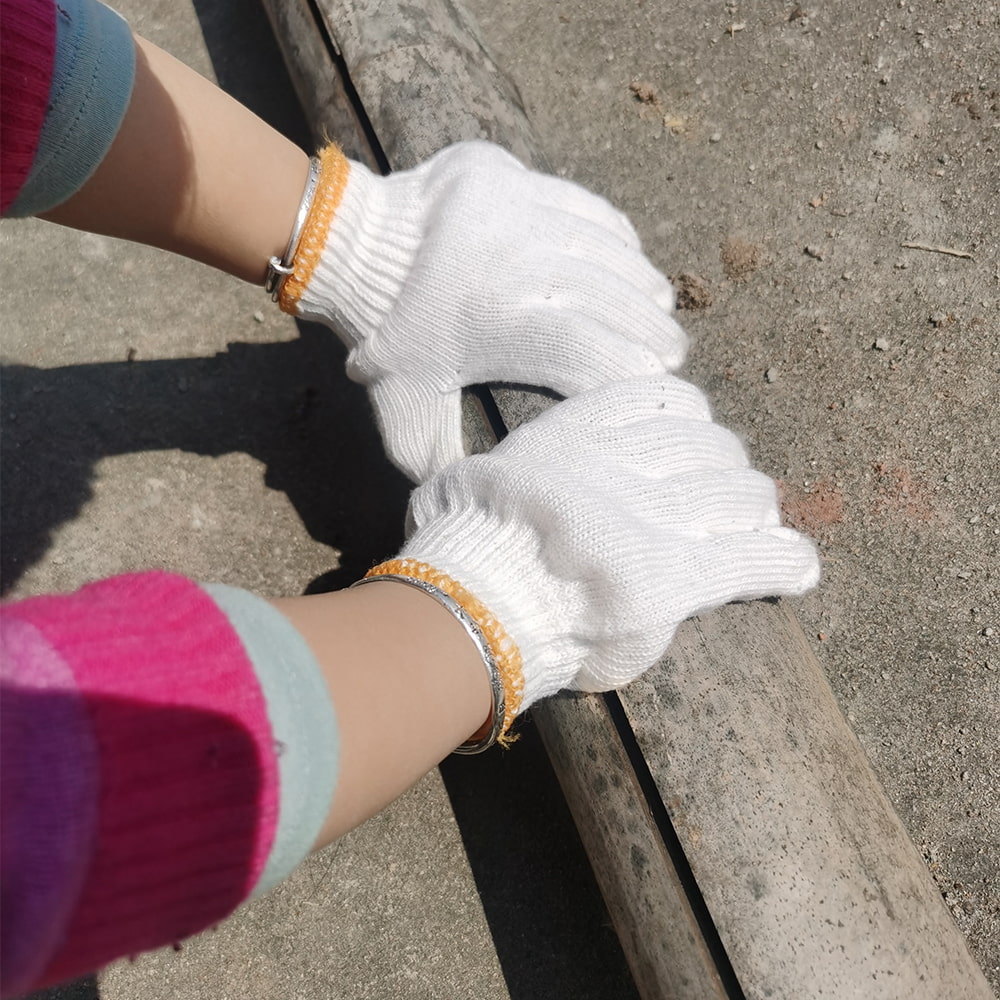 Gants de travail enfant coton polyester blanc