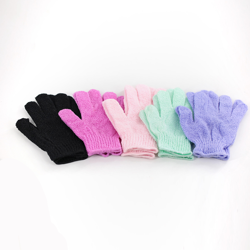 Gants de bain double face en fil de nylon