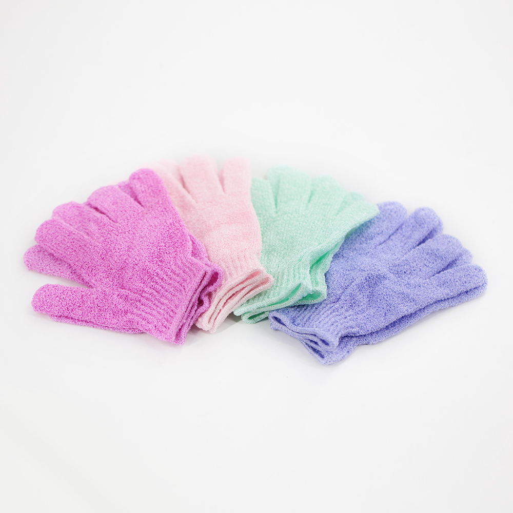 Gants de bain double face en fil de nylon