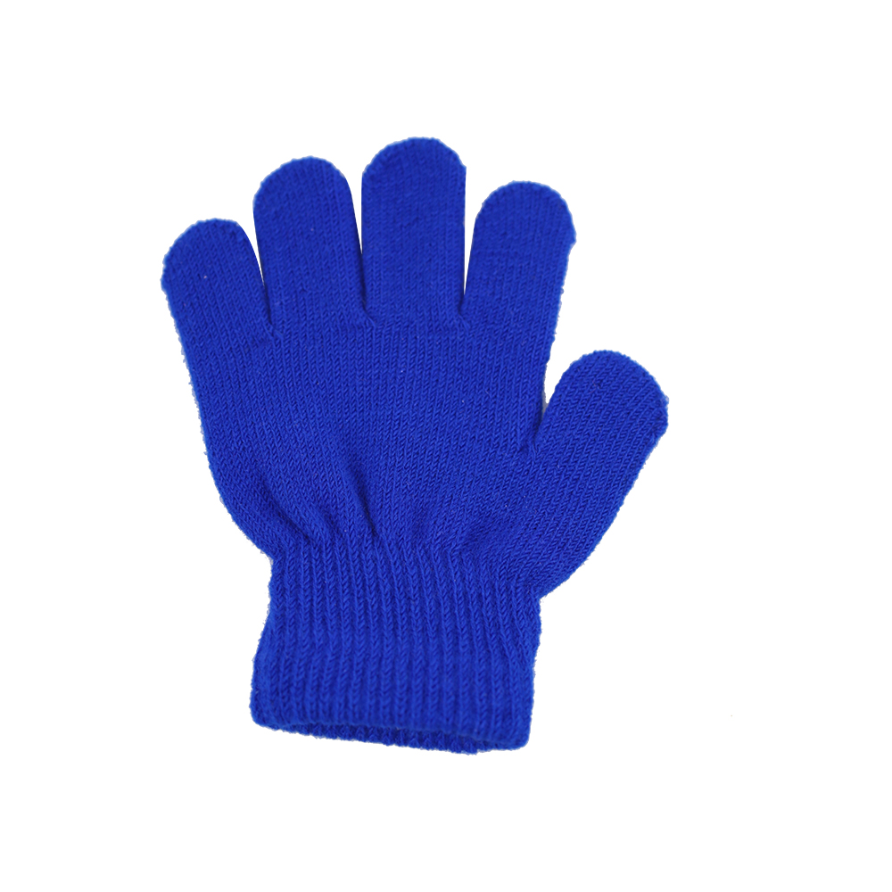 Gants en acrylique monochrome bleu et blanc