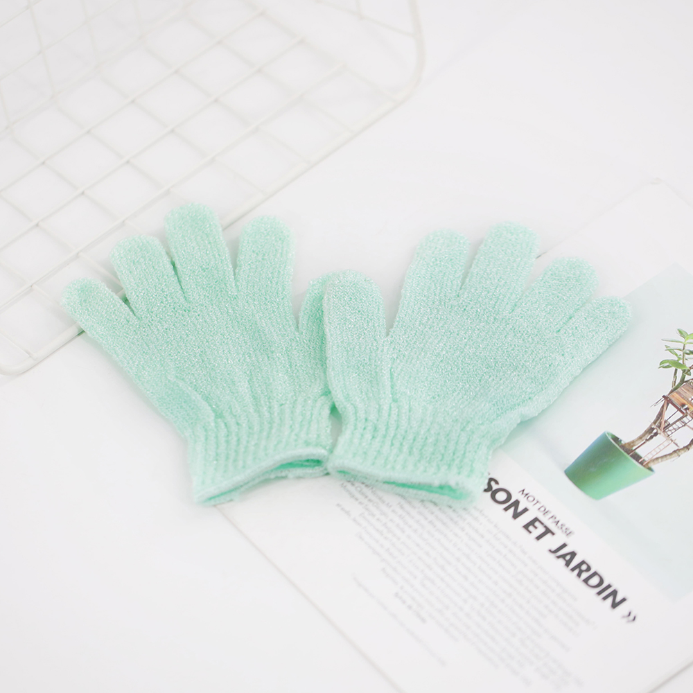 Gants de bain double face en fil de nylon