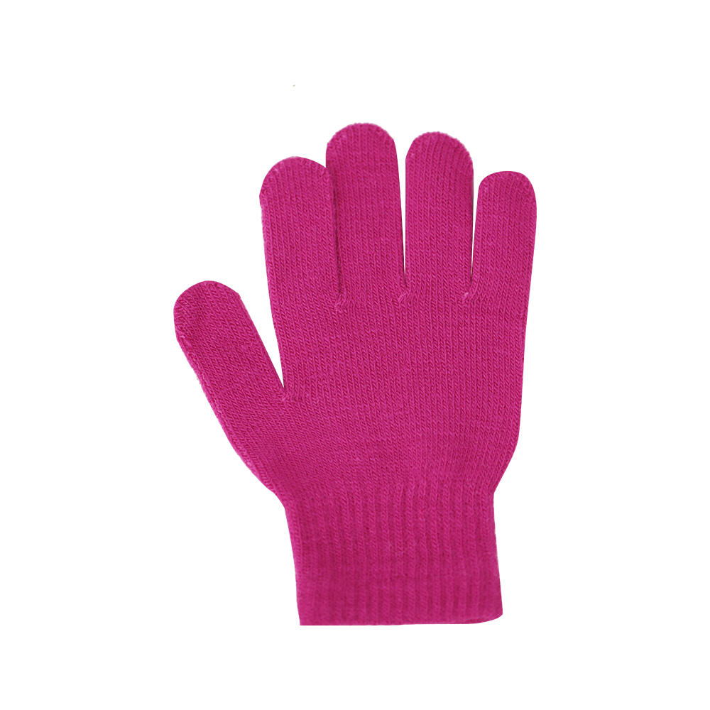 Gants en acrylique rouge rose