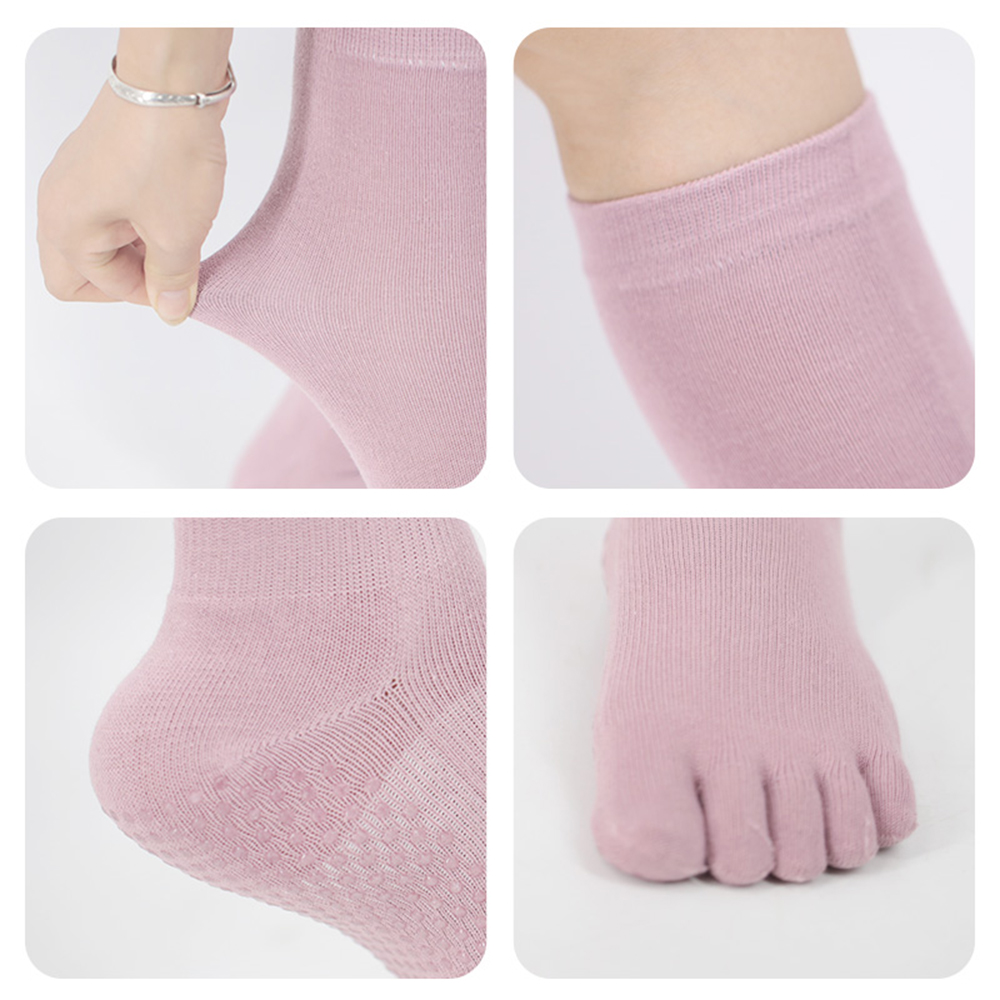 Chaussettes de yoga à tube moyen de couleur unie