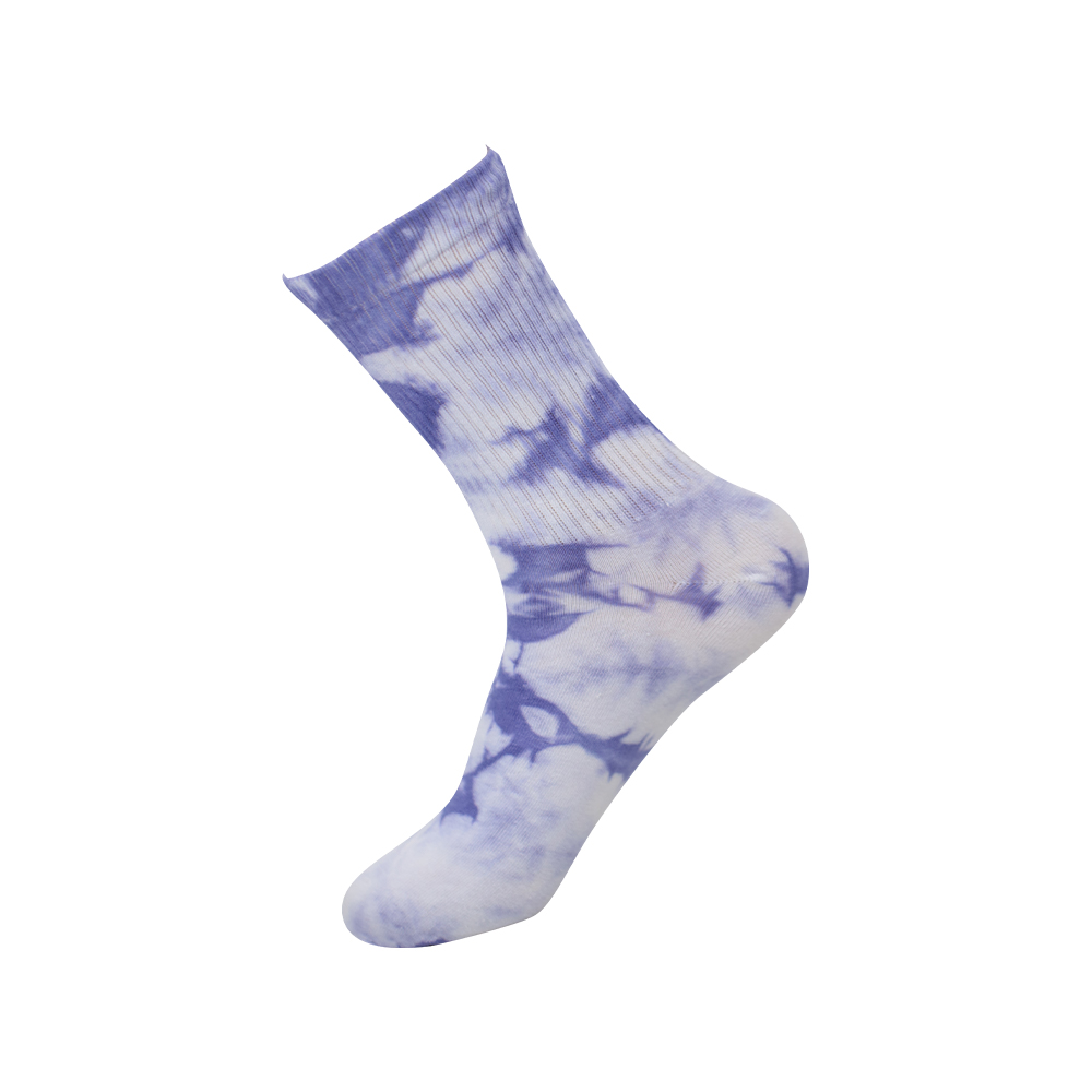 Chaussettes mi-hautes en coton tie-dye à bout rond