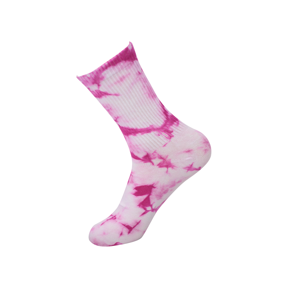 Chaussettes mi-hautes en coton tie-dye à bout rond