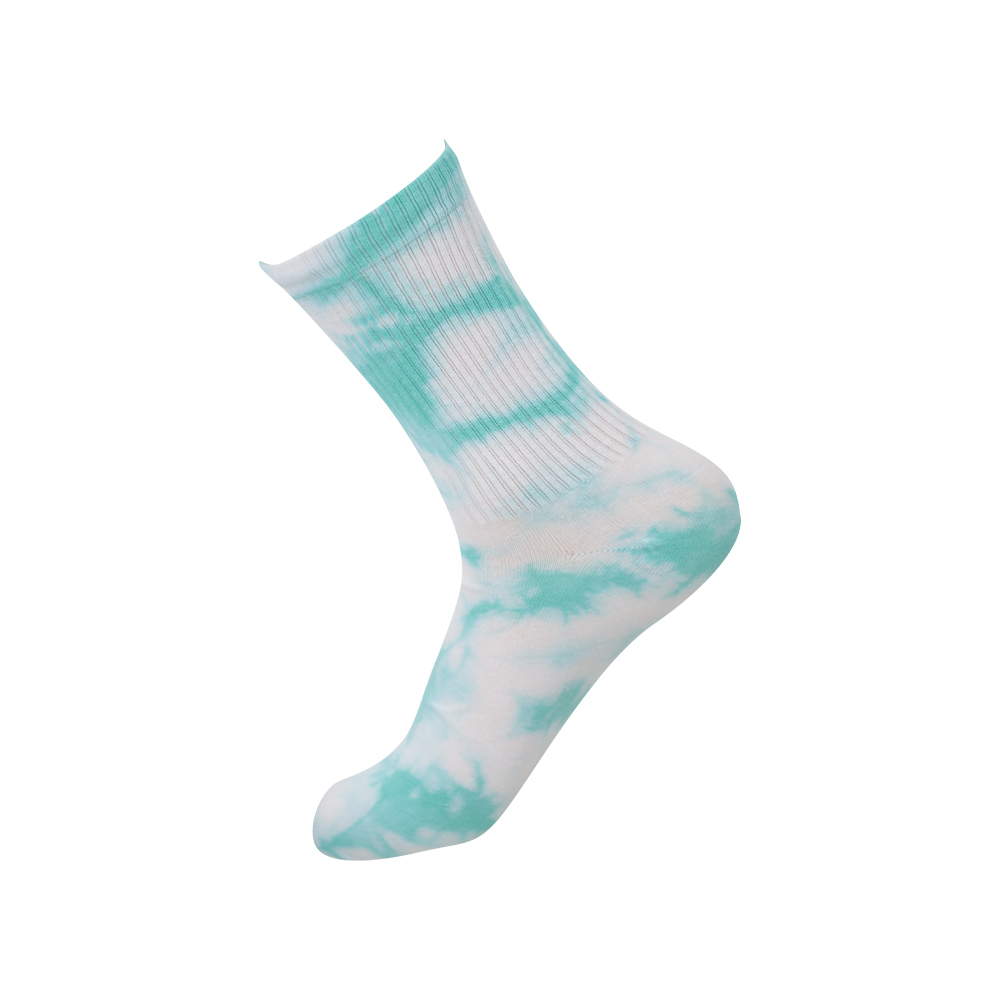 Chaussettes mi-hautes en coton tie-dye à bout rond