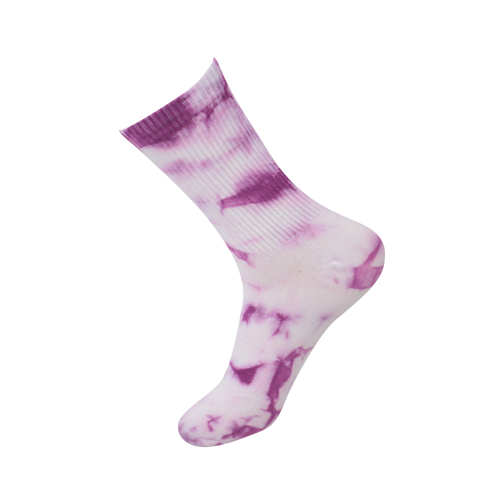 Chaussettes mi-hautes en coton tie-dye à bout rond