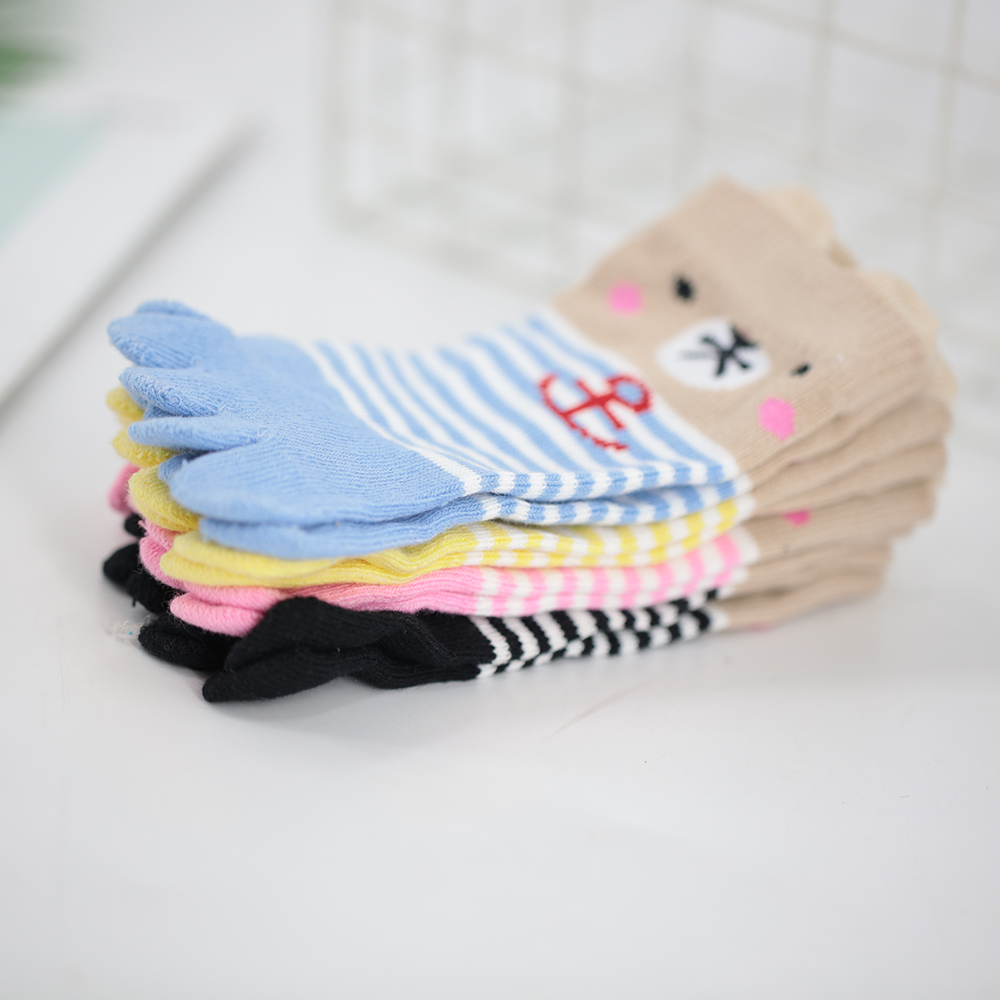 Chaussettes courtes en coton à cinq doigts pour enfants