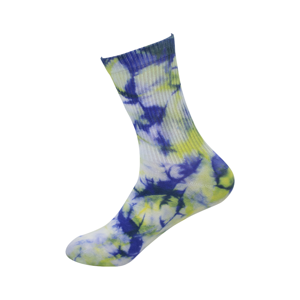 Chaussettes mi-hautes en coton tie-dye à bout rond