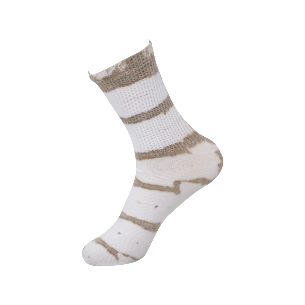 Chaussettes mi-hautes en coton tie-dye à bout rond