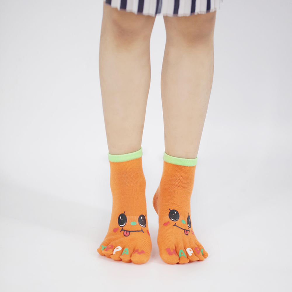 Chaussettes courtes à cinq doigts imprimées en offset pour enfants