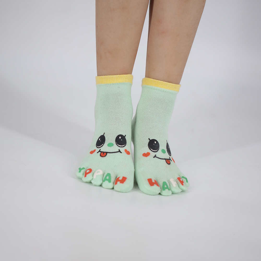 Chaussettes courtes à cinq doigts imprimées en offset pour enfants