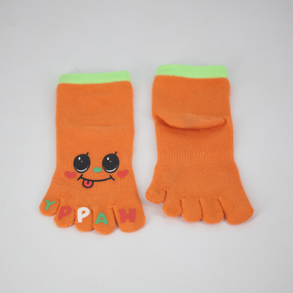 Chaussettes courtes à cinq doigts imprimées en offset pour enfants