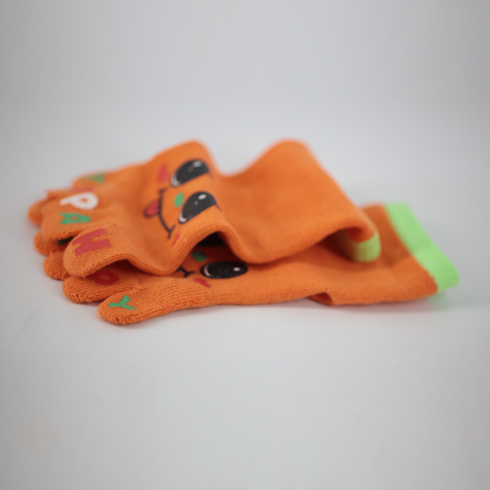 Chaussettes courtes à cinq doigts imprimées en offset pour enfants