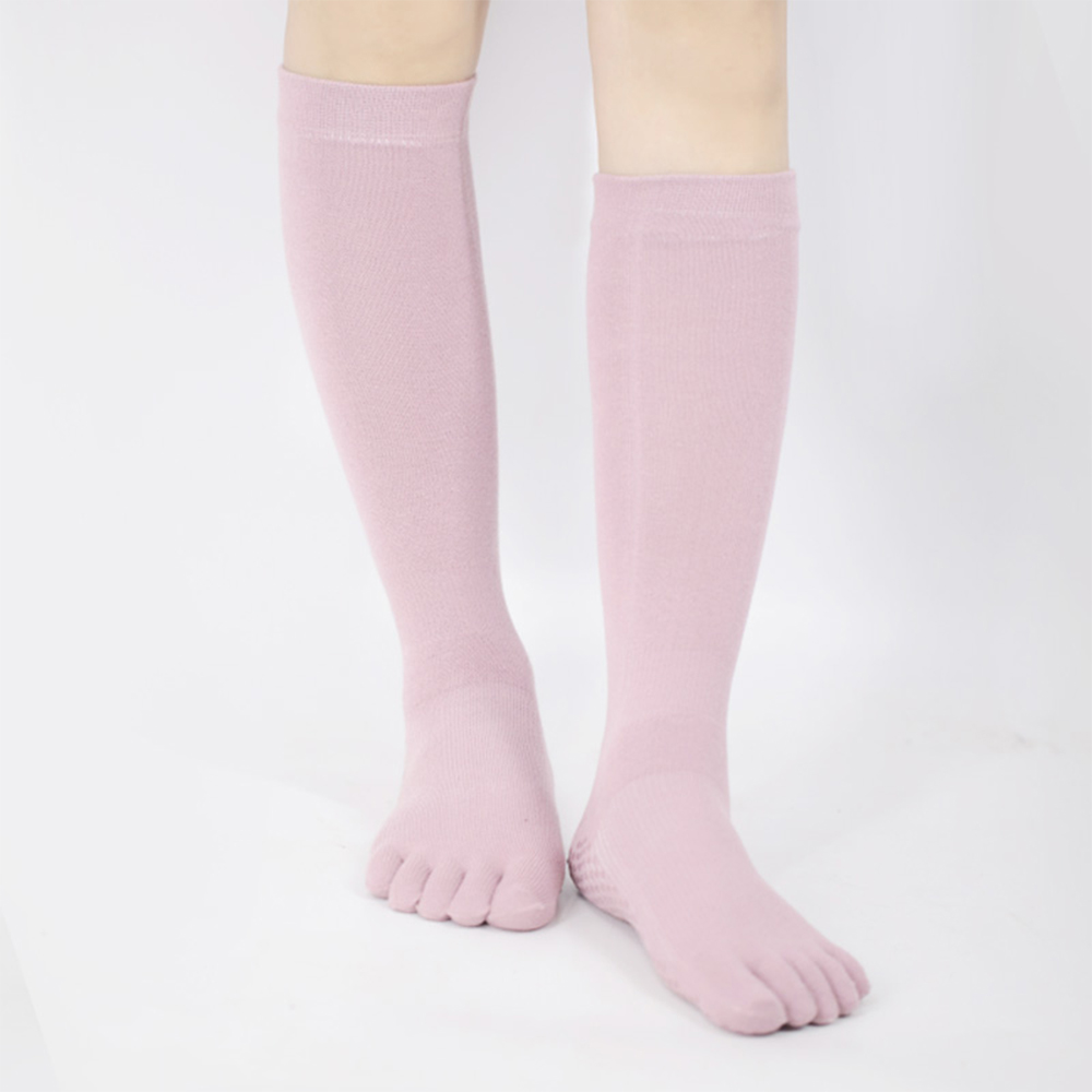 Chaussettes de yoga à tube moyen de couleur unie