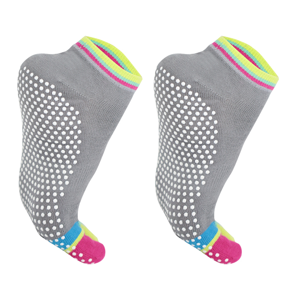 Chaussettes de yoga colorées à cinq doigts